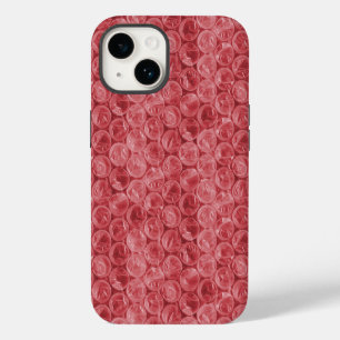 Red bubble wrap pattern iPhone 14 case