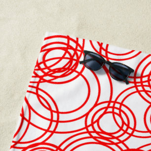 Red Bubbles Beach Towel