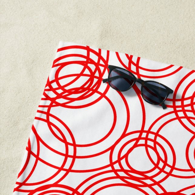 Red Bubbles Beach Towel (In Situ)