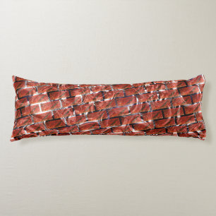Red, bubbles on grid or brick effect? Metallic Body Cushion