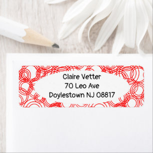 Red Bubbles Return Address Label
