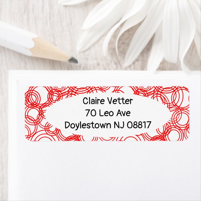 Red Bubbles Return Address Label (Insitu)