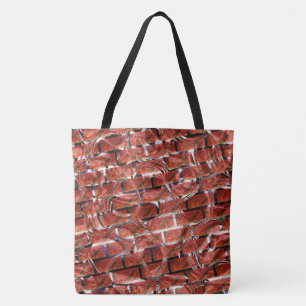 Red bubbles upon grating or brick effect? Metallic Tote Bag