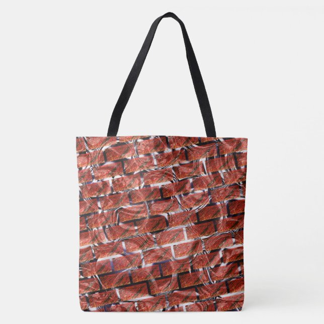 Red bubbles upon grating or brick effect? Metallic Tote Bag (Front)