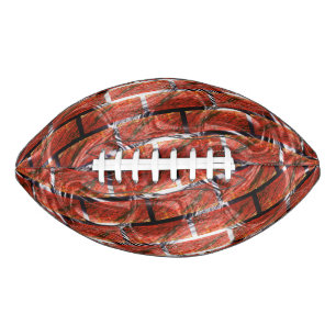 Red, bubbles upon grid or brick effect? Metallic.. Football