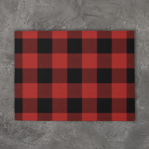 Red Buffalo Check Farmhouse Holiday Decor Doormat