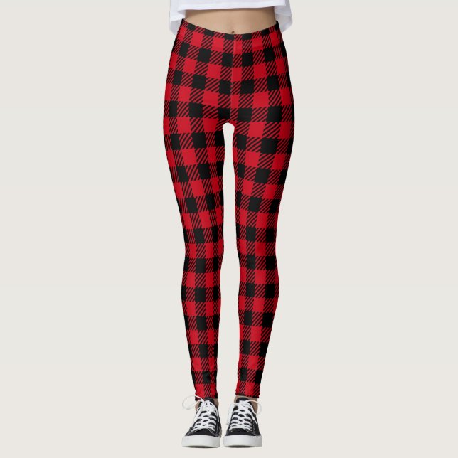 Red Buffalo Check Leggings (Front)