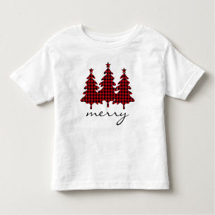 Red Buffalo Check Pine Trees Toddler T-Shirt