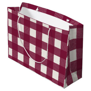 Red Buffalo Check Plaid Girly Cute Minimalistic Large Gift Bag