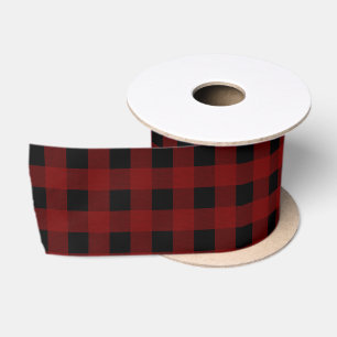 Red Buffalo Check Satin Ribbon