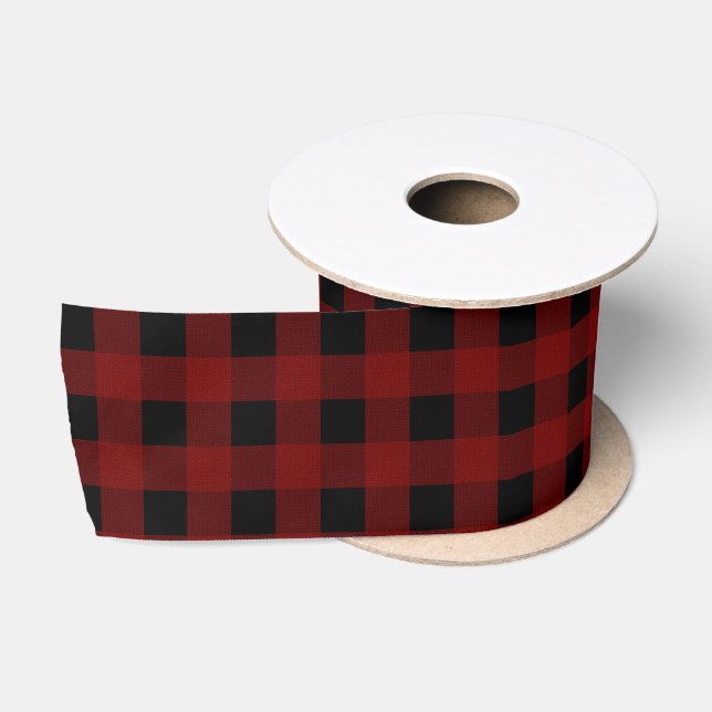 Red Buffalo Check Satin Ribbon (Spool)