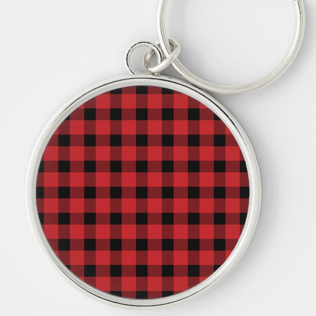 Red Buffalo Country Lumberjack Plaid Key Ring (Front)