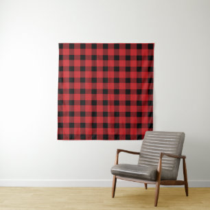 Red Buffalo Country Lumberjack Plaid Tapestry
