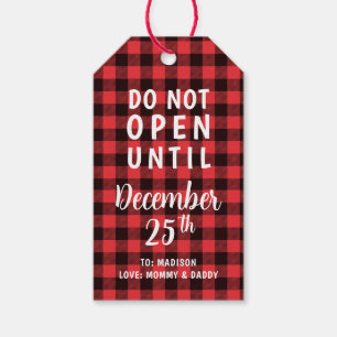 Red Buffalo Paid Do Not Open Until Christmas Gift Tags