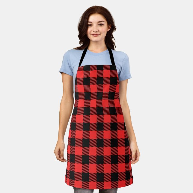 Red Buffalo plaid Apron (Worn)