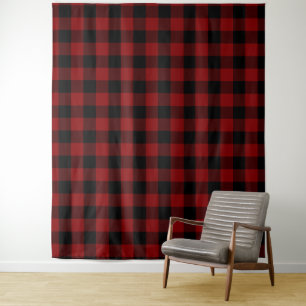 Red Buffalo Plaid Backdrop Wall Covering Tapestry