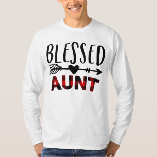Red Buffalo Plaid Blessed Aunt - Christmas for Aun T-Shirt