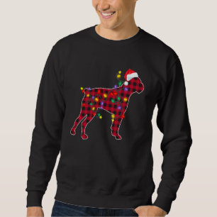 Red Buffalo Plaid Boxer Dog Christmas Pyjamas Xmas Sweatshirt