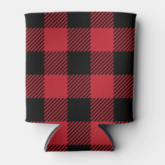 Red Buffalo Plaid Can Cooler