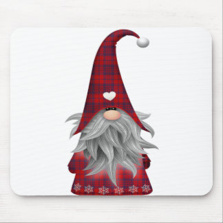 Red Buffalo Plaid Christmas Farmhouse Gnome Mouse Pad
