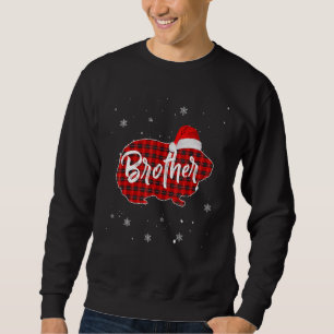 Red Buffalo Plaid Christmas Guinea Pig Brother San Sweatshirt