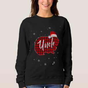Red Buffalo Plaid Christmas Guinea Pig Uncle Xmas  Sweatshirt