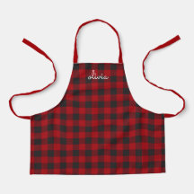 Red Buffalo Plaid Christmas Personalised Apron