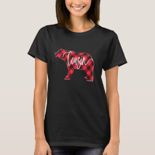 Red Buffalo Plaid Cousin Bear Matching Family Chri T-Shirt