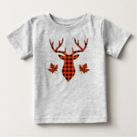 Red Buffalo Plaid Deer Buck Maple Leaf