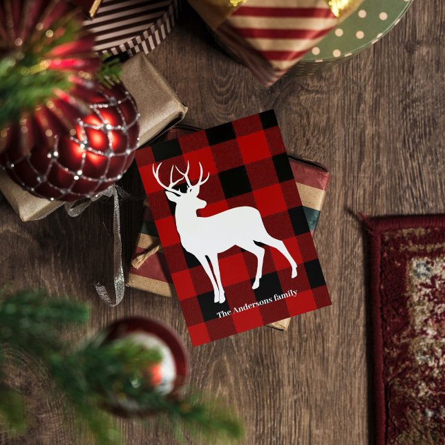 Red Buffalo Plaid & Deer | Personal Name Gift (Creator Uploaded)