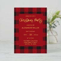 Red Buffalo Plaid Flannel Christmas Party