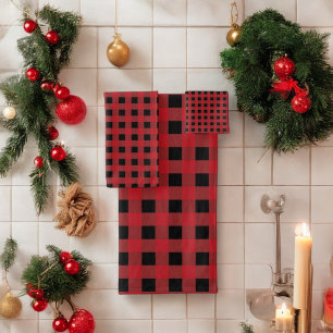 Red Buffalo Plaid Holiday Bath Towel