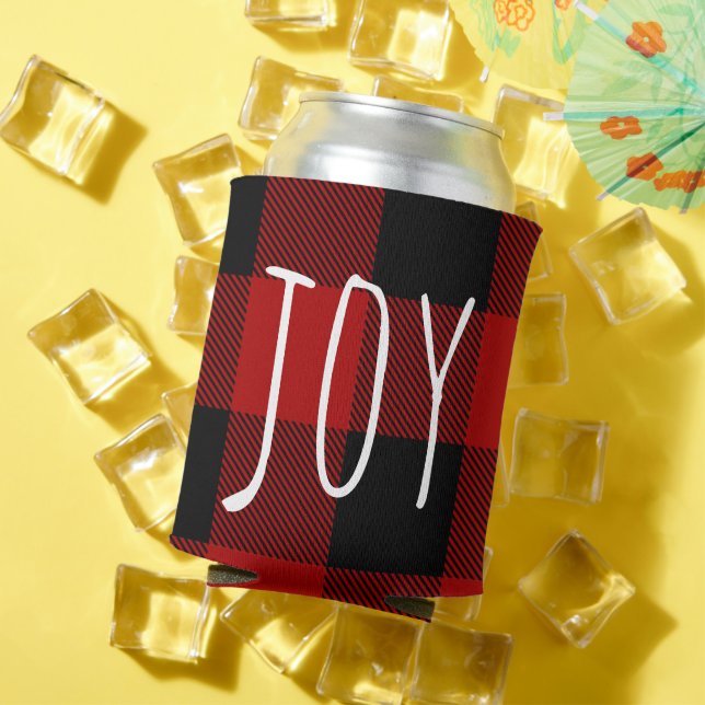Red Buffalo Plaid & Joy | Happy Holiday Can Cooler (In Situ Summer)