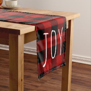 Red Buffalo Plaid & Joy   Happy Holiday Medium Table Runner