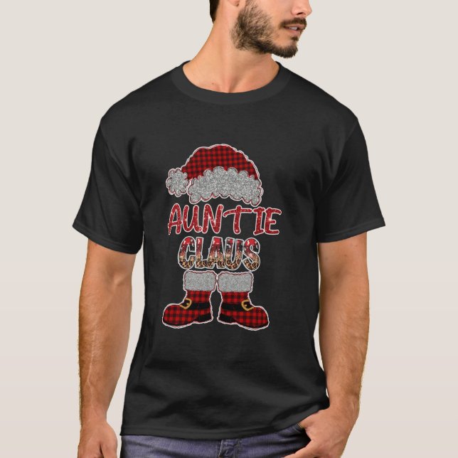 Red Buffalo Plaid Matching Family Outfit Auntie Cl T-Shirt (Front)