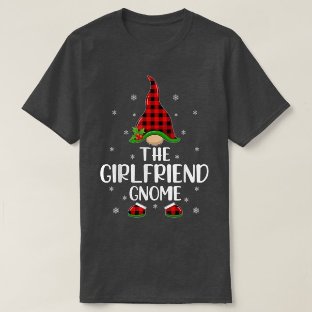Red Buffalo Plaid Matching The Girlfriend Gnome Ch T-Shirt (Design Front)