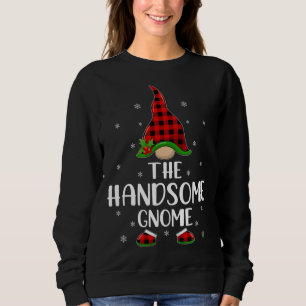 Red Buffalo Plaid Matching The Handsome Gnome Chri Sweatshirt