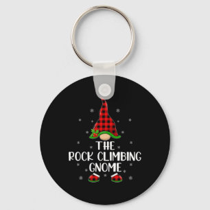 Red Buffalo Plaid Matching The Rock Climbing Gnome Key Ring