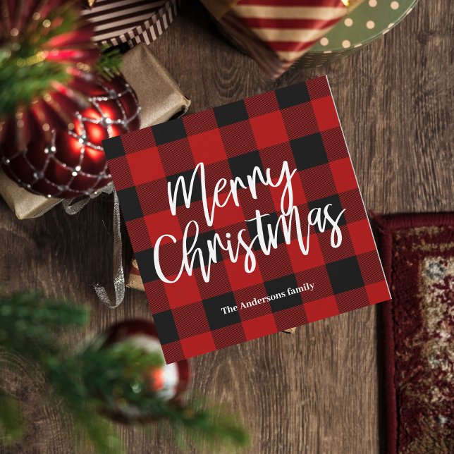 Red Buffalo Plaid & Merry Christmas |Personal Name (Creator Uploaded)