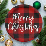 Red Buffalo Plaid & Merry Christmas |Personal Name Paper Plate<br><div class="desc">Get ready to infuse your holiday season with a touch of rustic charm and personalized warmth with our Red Buffalo Plaid & Merry Christmas collection! Whether you're decorating your home or searching for the perfect gift, these festive items are designed to bring joy and comfort to your celebrations.Spread joy, warmth,...</div>