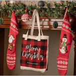 Red Buffalo Plaid & Merry Christmas |Personal Name Tote Bag<br><div class="desc">Get ready to infuse your holiday season with a touch of rustic charm and personalised warmth with our Red Buffalo Plaid & Merry Christmas collection! Whether you're decorating your home or searching for the perfect gift, these festive items are designed to bring joy and comfort to your celebrations.Spread joy, warmth,...</div>