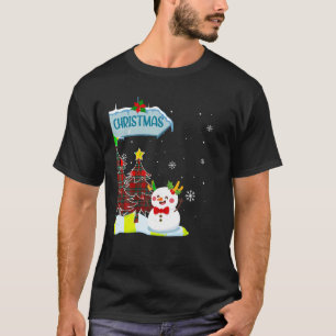 Red Buffalo Plaid Merry Christmas Tree Snowman Xma T-Shirt