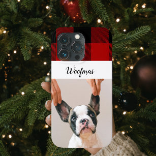Red Buffalo Plaid & Merry Woofmas With Dog Photo C iPhone 13 Pro Case