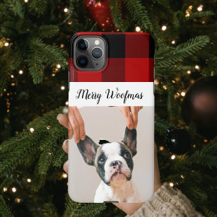 Red Buffalo Plaid & Merry Woofmas With Dog Photo i iPhone 11Pro Max Case