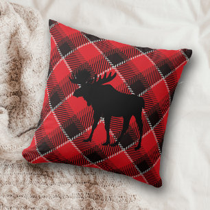 Red Buffalo Plaid Moose Cushion