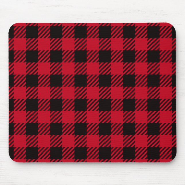 Red Buffalo Plaid Mouse Pad (Front)