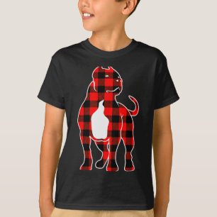 Red Buffalo Plaid Pajama American Bully Christmas  T-Shirt