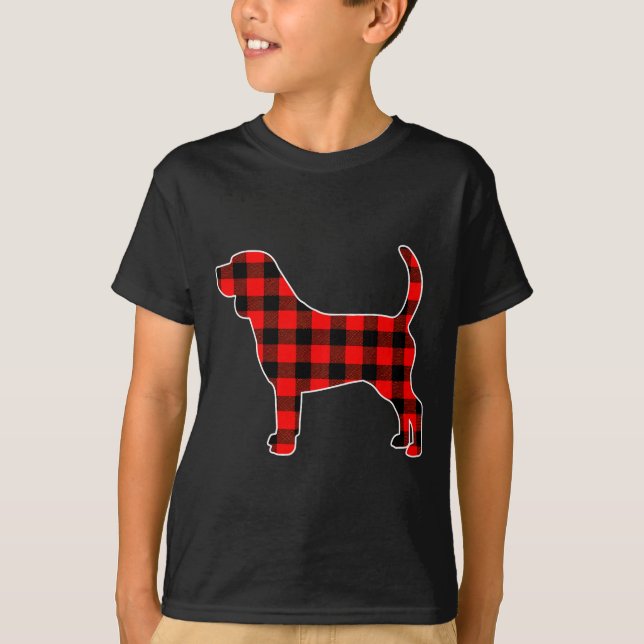 Red Buffalo Plaid Pajama Beagle Christmas Dog Love T-Shirt (Front)