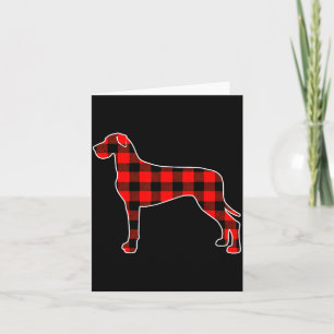 Red Buffalo Plaid Pajama Great Dane Christmas Dog Card