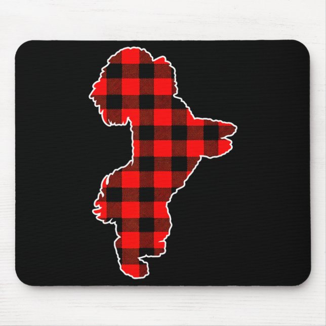 Red Buffalo Plaid Pajama Westie Christmas Dog Love Mouse Pad (Front)